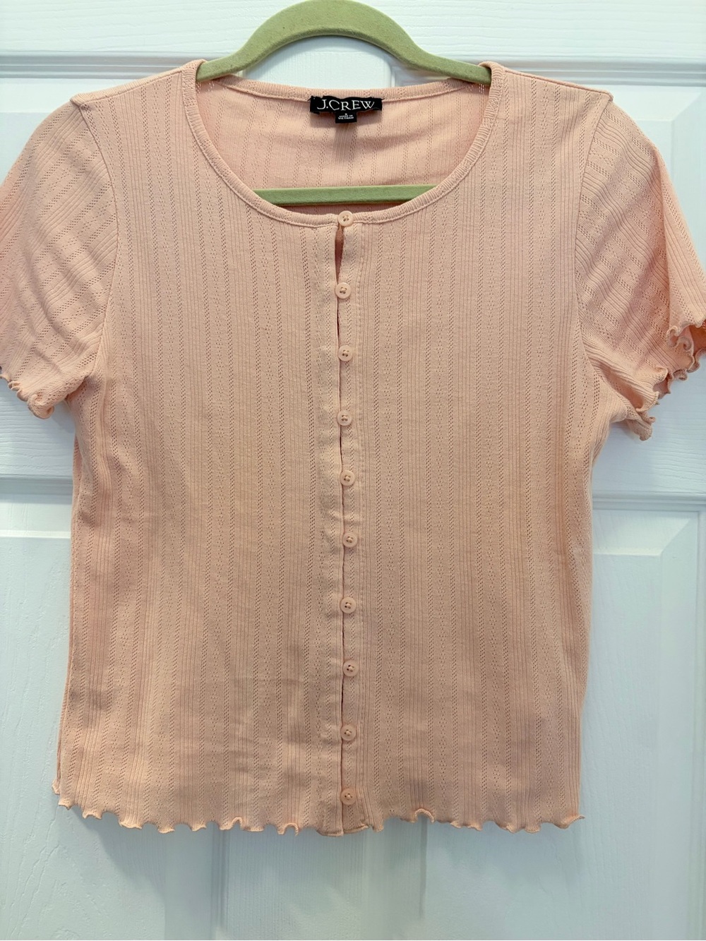 Lot of three J. Crew Short-Sleeve, Pointelle Button-Front Tee